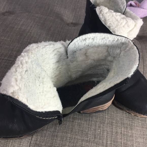 Rieker fleece lined booties 8 black brown cream - Picture 6 of 8
